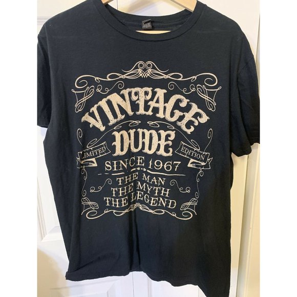 Vintage Dude T Shirt Men’s Sz L Since 1967 the man the myth the legend - Picture 3 of 6